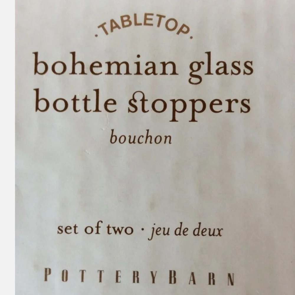 Pottery Barn Bohemian Jewel Glass Wine Bottle Stoppers!